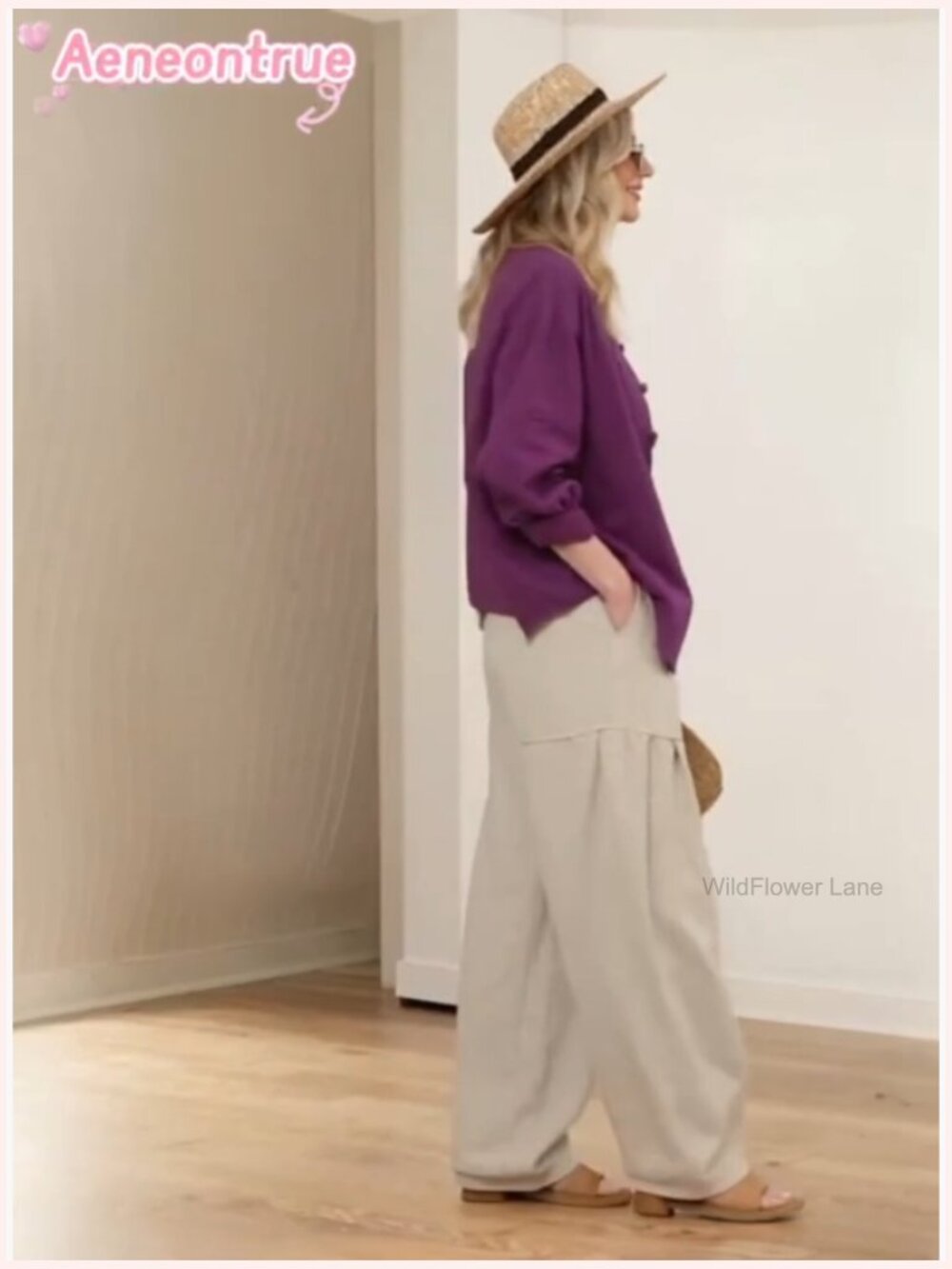 Linen Oversized Blouse Vintage Long Sleeve Chinese Frog Button Jacket Shirt Top - Picture 7 of 7